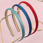 XIMA Solid Fabric Headbands for Women and Girls, 10mm Soft Satin Thin Non-Slip Hairbands, Set of 12