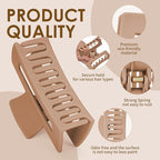 Hair Clips Set | 8 Matte Non-Slip Claw Clips (4.3"/3.5") + 60Pcs 2" Black Bobby Pins | All-in-One Set for Thick/Thin Hair | Secure Hold for All Hair Types, Neutral Colors
