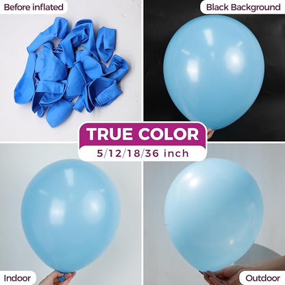Bezente Blue Giant Latex Round Balloons 36 Inch 8 Pack | Blue Balloons Large - Image 2