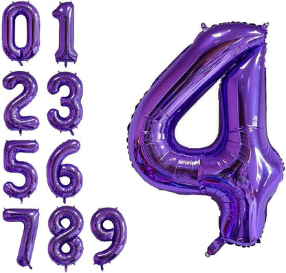 40 Inch Jumbo Purple Number 4 Balloon Giant Balloons Prom Balloons Helium Foil by RBWZQQY