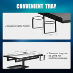 POARMEEY Stainless Steel Tattoo Tray with Wheels Trolley Adjustable Height Tattoo Workstation Rolling Tray for Studio Salon & Spa