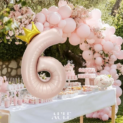 AULE 40 Inch Big Pink 6 Balloon Number - Image 5