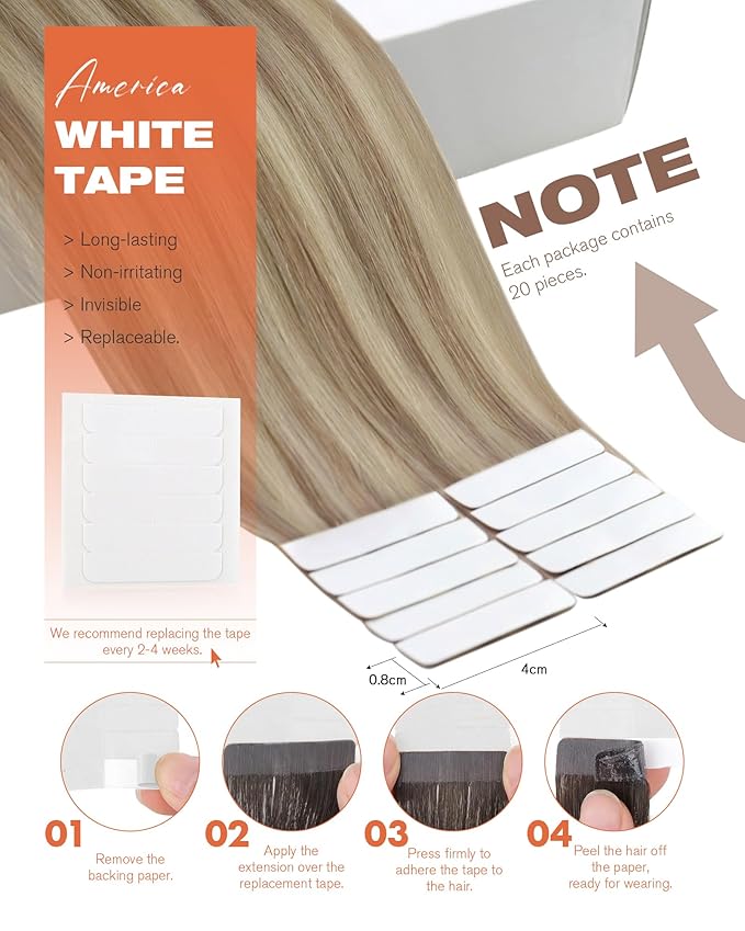 Sunny Hair Tape in Hair Extensions Human Hair, Blonde Hair Extensions Tape in Highlight Blonde Human Hair Tape in Extensions 14 inch 50G