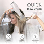 Sndyi Small Round Brush for Blow Out, Nano Thermal Ceramic Ionic Round Hair Brush with Boar Bristles, Boost Shine & Volume, For Short Hair with Quick Blow Drying & Salon Styling - 2.3'', Barrel 1.3''