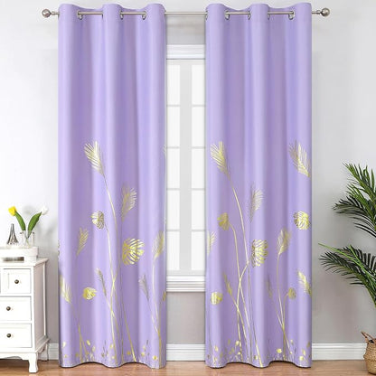 Lilac Blackout Curtains 84 Inches Long by ESTELARTEXTILER