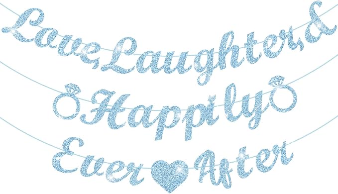 Ctosree Love Laughter & Happily Ever After Banner, Pre-strung, Ever After by Ctosree