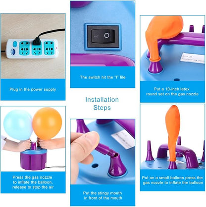 4 Nozzles Electric Balloon Pump, 900W Inflator - Image 3