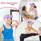 3PCS Spa Headband and Wristbands Set for Women, Soft Microfiber Face Wash Headband with Cute Bow, Elastic Absorbent Wrist Towels, Makeup Skincare Accessories for Facial, Shower, Yoga