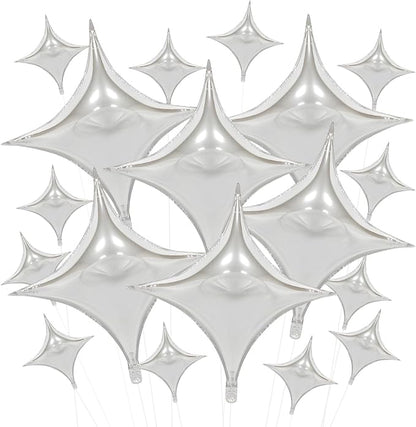 6 Pieces Of 26 Inch And 12 Pieces Of 10 Inch Silver Square Star Shaped by Unknown