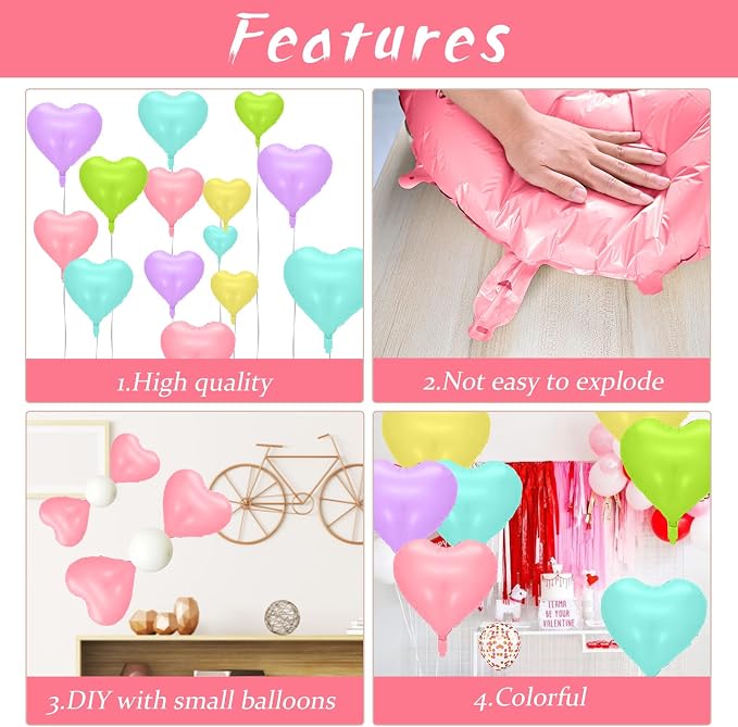 Biapian Pastel Heart Balloons - Image 7