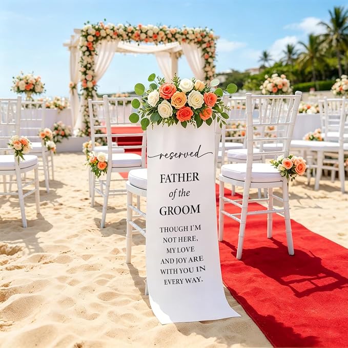Reserved Father of the Groom Memorial Wedding Chair Sign Banner - Image 5