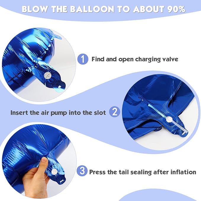 40 Inch Night Blue Number 7 Balloon, 7th Blue Birthday Party Decorations | 40 - Image 6