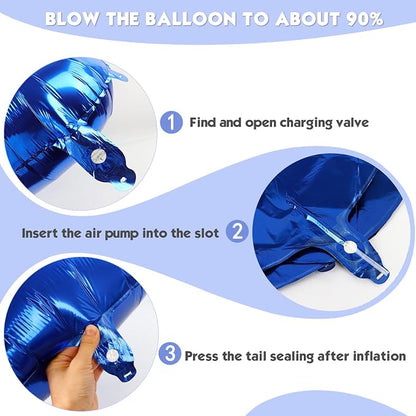 40 Inch Night Blue Number 7 Balloon, 7th Blue Birthday Party Decorations | 40 - Image 6