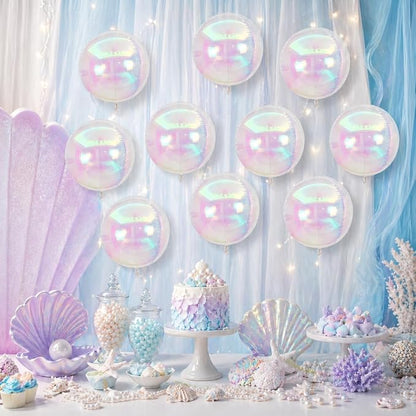 Iridescent Balloons 9 pcs, Giant 4D Round Balloons 22 Inch Clear Ball Balloon - Image 6
