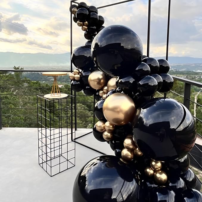 Voircoloria 90pcs Black Balloons Garland Arch Kit, 18 12 10 5 Inch | - Image 4
