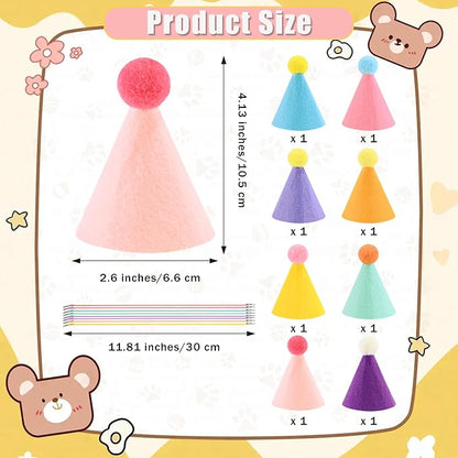 CANREVEL Mini Party Hats for Stuffed Animals Headwear, Birthday Hats - Image 3