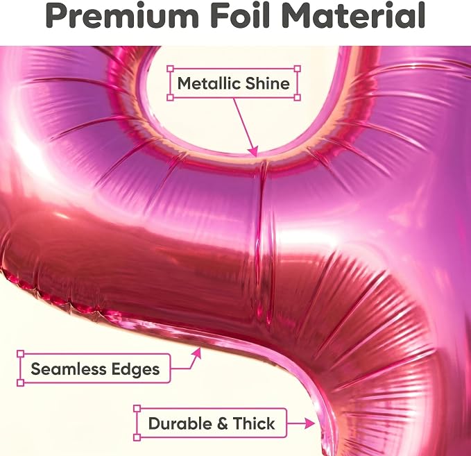 YPSelected 32 Inch Large Foil Helium Number Balloon Birthday Wedding Party 0-9 - Image 6