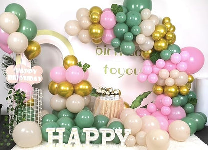 Sage Green and Pink Balloon Arch Kit - Image 3