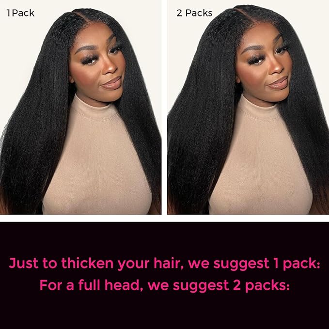 Lashey Kinky Straight Clip in Hair Extensions for Black Women, 20 Inch 7pcs 120g Natural Black Remy Human Hair Extensions Thick Hair with Lace Weft Clip Ins