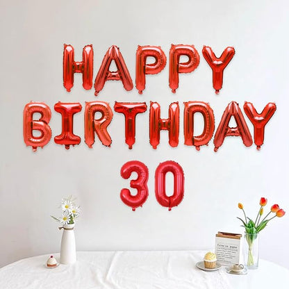 2 Set 20 Pcs Number Balloons 16 Inch Red 0-9 Number Mylar Foil Balloons Red - Image 7