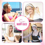 Styla Hair Headbands for Women Stretch Fashion Head Bands 10 Pack Non-Slip Head Wraps Great for Spa, Sports, Yoga, Pilates, Running, Gym Headband, Workouts (White)
