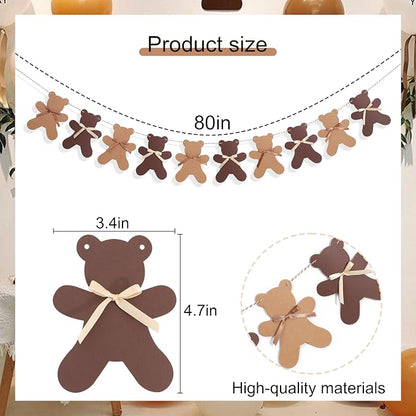 We Can Bearly Wait Teddy Bear Garland -Teddy Bear Birthday or Gender Reveal - Image 2