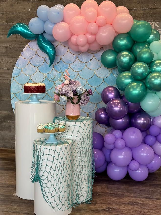 Mermaid Balloons for Ocean Sea Themed Baby Shower Gender Reveal Decorations | - Image 6