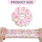 Flower Scrunchies for Women – Fabric Floral Hair Ties No Damage, Scrunchy for Ponytail or Bun, Stylish Hair Accessories – 4 Pcs
