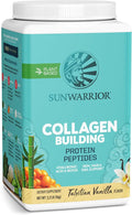 Sunwarrior Collagen Peptides Building Powder | Vegan Collagen for Women Plant-Based Protein Powder | Hyaluronic Acid, Biotin, Silica, Vitamin C for Hair Skin & Nails | 40 Servings, Vanilla Flavored