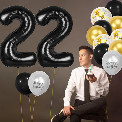 22nd Birthday Decorations for Men, 40 inch 22 Balloon Numbers - Image 6
