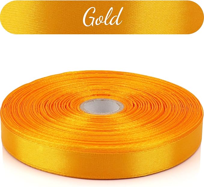 Nsilu 1/2 inch Gold Ribbon for Gift Wrapping 50 Yards Perfect Wedding Party - Image 5