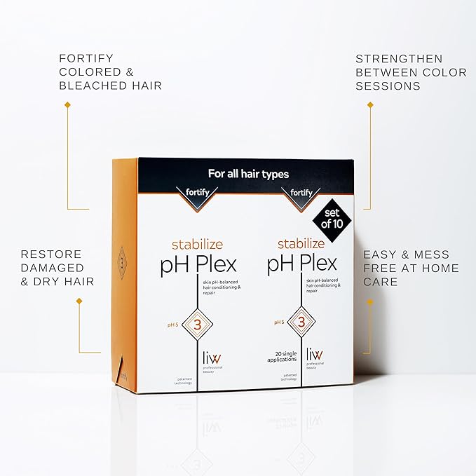 pH Plex Nourishing Hair Mask Treatment - Fortifies Color and Bleaching Effects - Salon Quality Results at Home - Value Pack (10 Double Sachets)