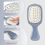 Mini Hair Bursh for Women Men and Kids, Protable Travel Size Hair Brush for Pockets Purses, Mini Detangler Brush for All Hair Types, Small Paddle Brush for Detangling (Blue)