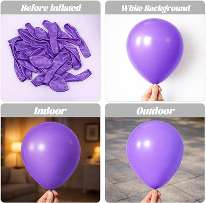 Voircoloria 90pcs Purple Balloons Garland Arch Kit, 18 12 10 5 Inch | - Image 3