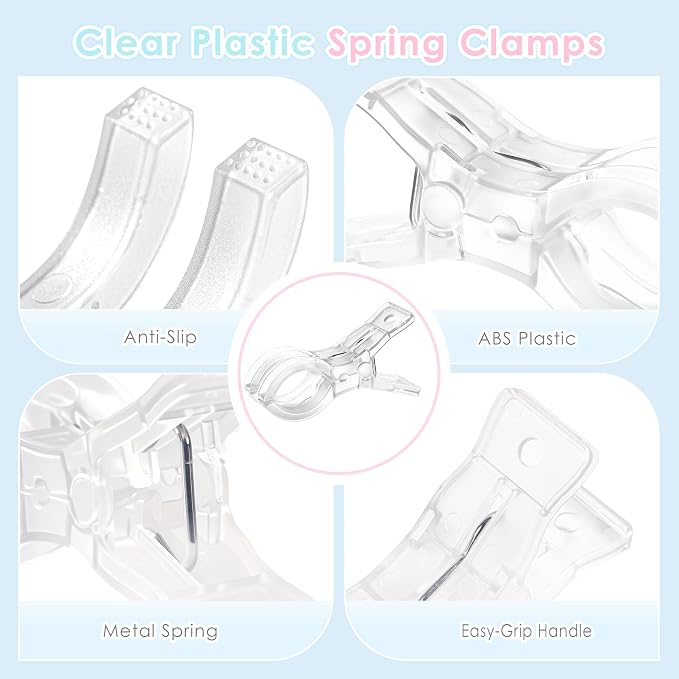 RELBRO Spring Clamps, 3.5 Inch Clear Plastic Clip, Invisible Design, Strong Grip - Image 6