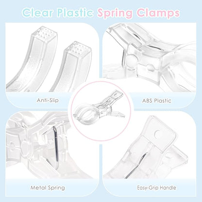 RELBRO Spring Clamps, 3.5 Inch Clear Plastic Clip, Invisible Design, Strong Grip - Image 6