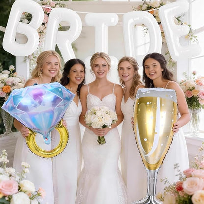 40inch White Bride Balloons Bachelorette, Bride To Be Bridal Shower Balloon - Image 2