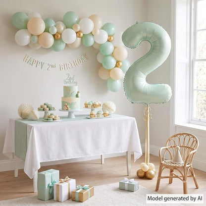 Olive Green Number 2 Balloon 40 Inch, Foil Numeral - Image 7