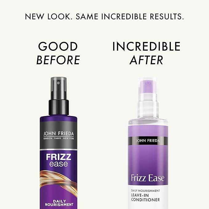 John Frieda Frizz Ease Daily Nourishment Leave-In Conditioner, Detangles Frizzy, Damaged Hair, Reduces Breakage, Protects Against Heat, with Vitamins A, C, E & Green Tea Extract, 8 Oz