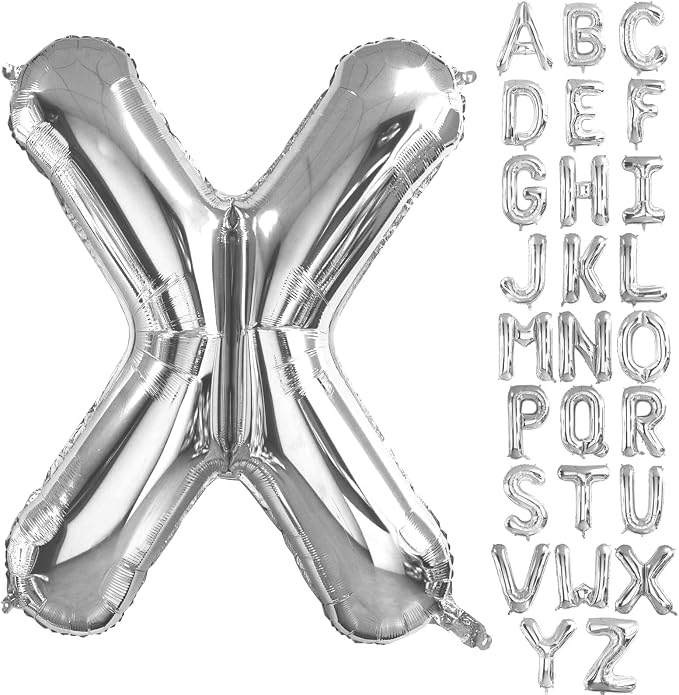 Lovoir 40 Inch Large Silver Letter X Balloons Big Size Jumbo Mylar Foil Helium by Lovoir