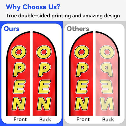 1PC Double-Sided OPEN Feather Flag - Image 5