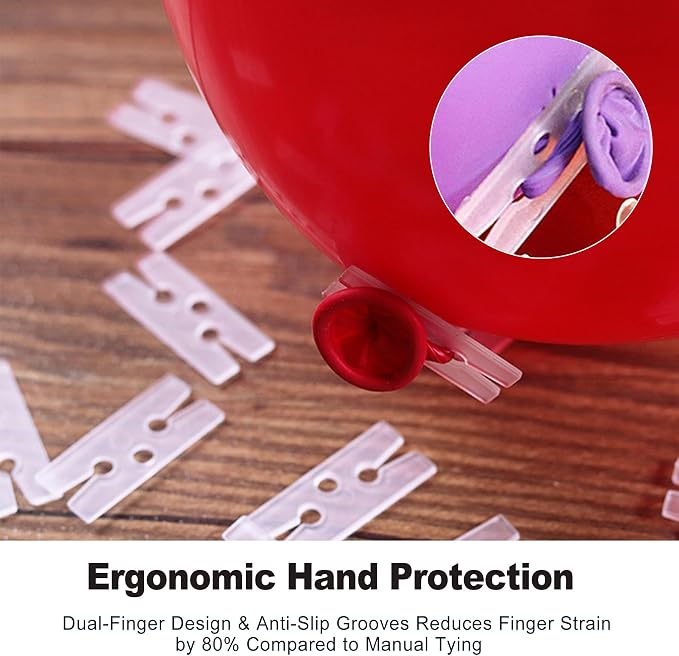CoguZed 80 Pack Balloon Tie & Knotter Tool – One-Handed Fast Knotting Device - Image 5