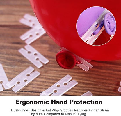 CoguZed 80 Pack Balloon Tie & Knotter Tool – One-Handed Fast Knotting Device - Image 5