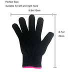 Lessmon Professional Heat Resistant Glove for Hair Styling Heat Blocking for Curling, Flat Iron and Curling Wand Suitable for Left and Right Hands, 1 Piece, Pink Edge