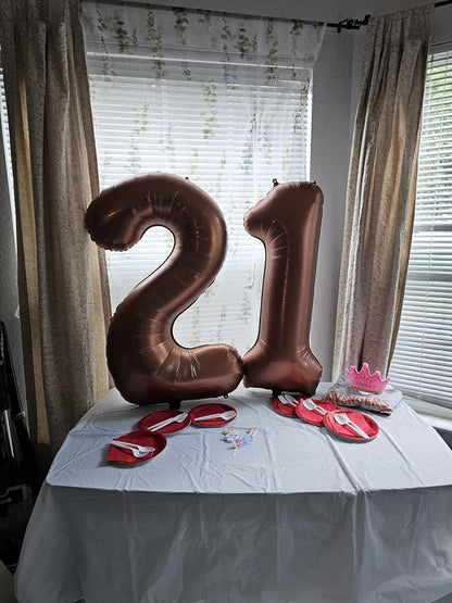 2 Balloon 40 inch Coffee Number Balloons - Image 2