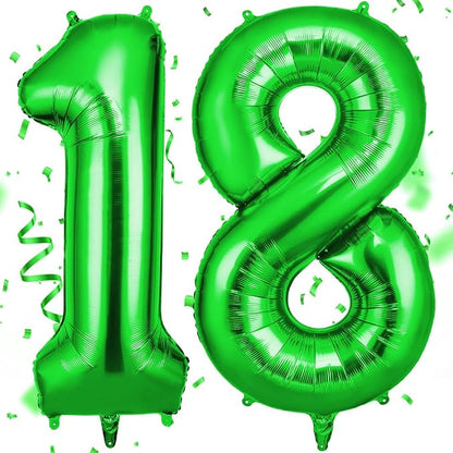 OFFCUP Helium Balloons, 40 Inches Number Balloons 18, Foil Balloons Birthday by OFFCUP
