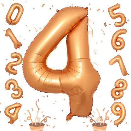Large Foil Number 4 Balloons, 40 Inch Number Balloon 4 Decor by Isndare