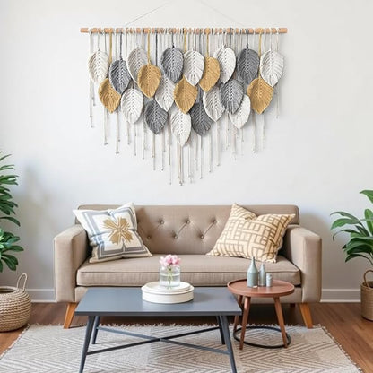 Large Macrame Wall Hanging Boho Woven Tapestry Chic Modern Home Decorations | - Image 3
