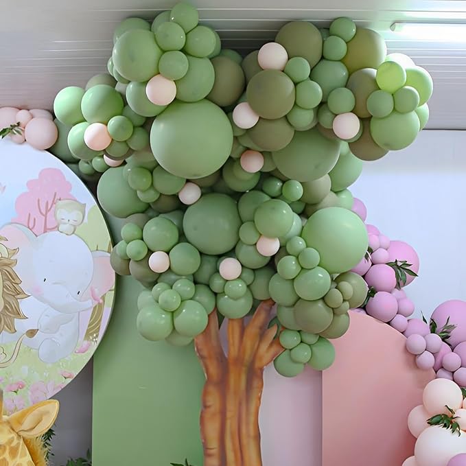 Voircoloria 110pcs Sage Green Olive Green Latex Party Balloons, 12inch | - Image 6