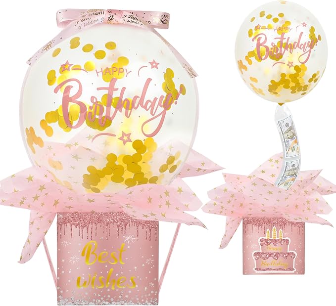 Pull Money Balloon Box Birthday Balloon Money Surprise Box Funny Pull Cash by peonyman